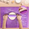 Silicone Pastry Mat Non Slip Large Non Stick Silicone Baking Fondant Mat Pie Pizza Cookies Easy Clean Kneading Mat with Scale