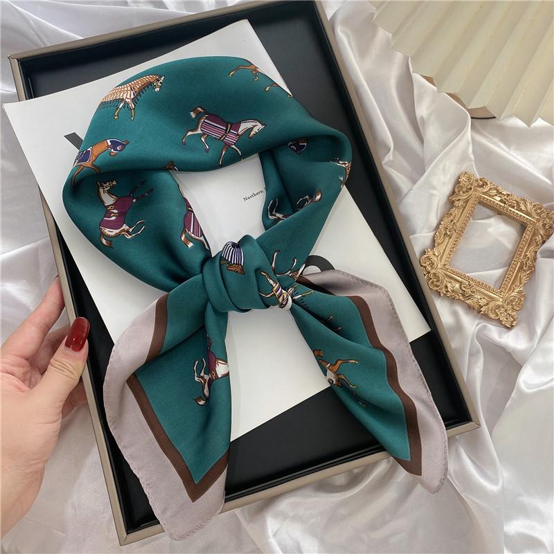 

Шелковый шарф женский сезонный декоративный шарф весенний универсальный профессиональный шелковый шарф 70 см маленький квадратный шарф about 68-70cm