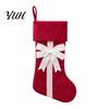 Holiday Home Decorations Christmas Stockings with Bow, 18 Inch Large Velvet Plush Cuff, Gift Storage Bags Hanging Decor for Fireplace And Candy Retro