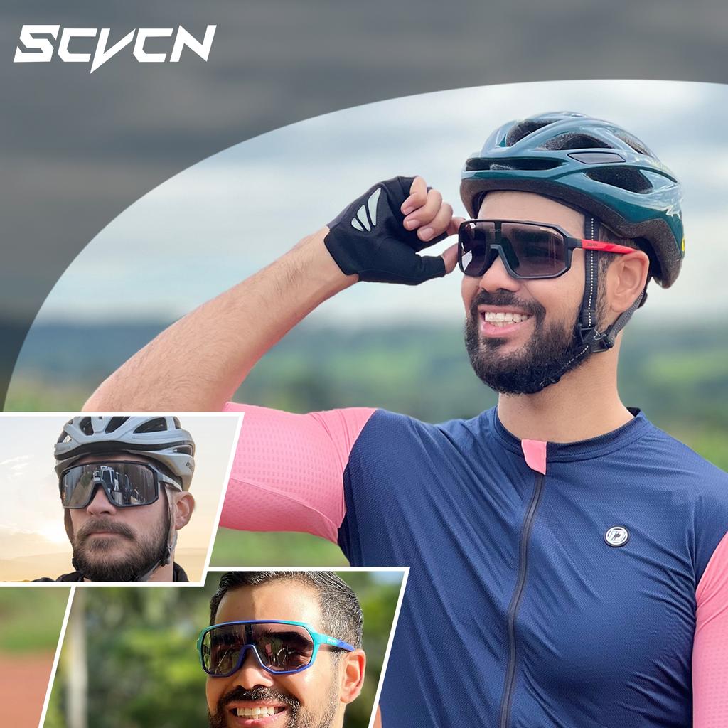 SCVCN Photochromic Cycling Glasses UV400 MTB Sports Eyewear Bicycle Sunglasses Outdoor Bike Goggles