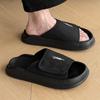 Klettverschluss-Design Sommer bequeme ein Pedal lässige Outdoor-Strandschuhe Herren-Hausschuhe 471288 schwarz-J