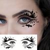 10PCS Halloween Eyes Temporary Tattoo Sticker,Black Spider Web Pumpkin Ghost Black Cat Witch Bat Spider Pattern, Facial Eye Makeup Fake Tattoo Sticker