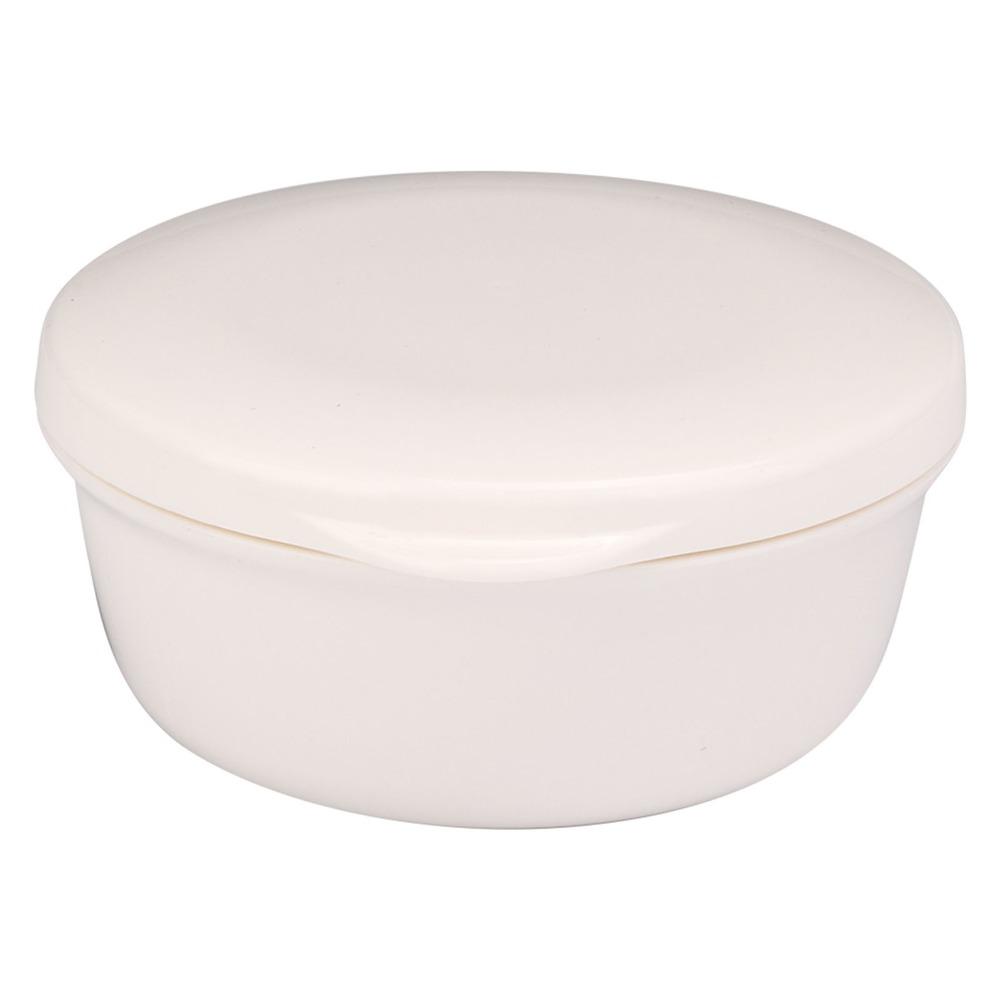 Plastic Soap Case White Soap Dish Round Corner Soap Box  Outdoor Camping