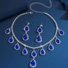 Bridal Necklace Set High-End Crystal Colored Clavicle Chain Earrings Two-Piece Set