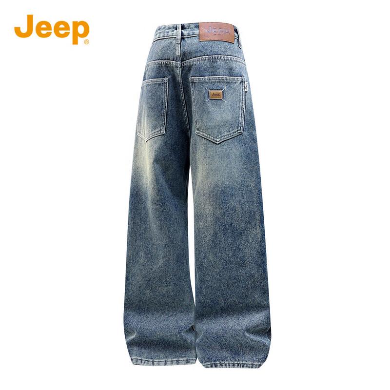 Jeep Men's Loose Straight Fit Denim Jeans