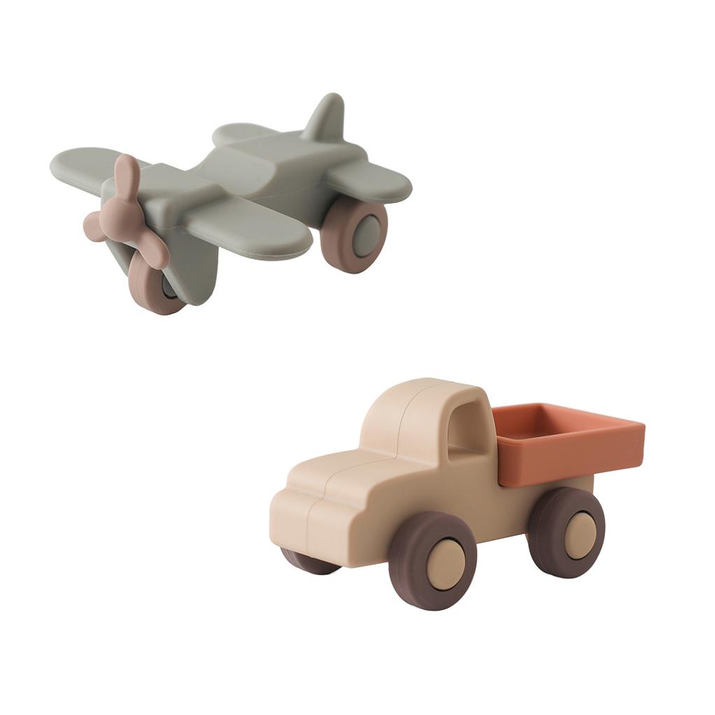 Baby Silicone Car Toys Montessori Baby Things Silicone Baby Teether Toy Car  0 12 Months Newborn Educational Toy Silicone Blocks
