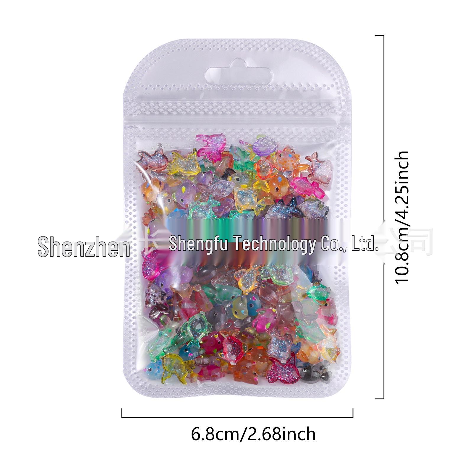 Ocean Series Resin Tropical Fish Nail Art Decorations - Cute Cartoon DIY Handmade Nail Accessories 3-Light Green