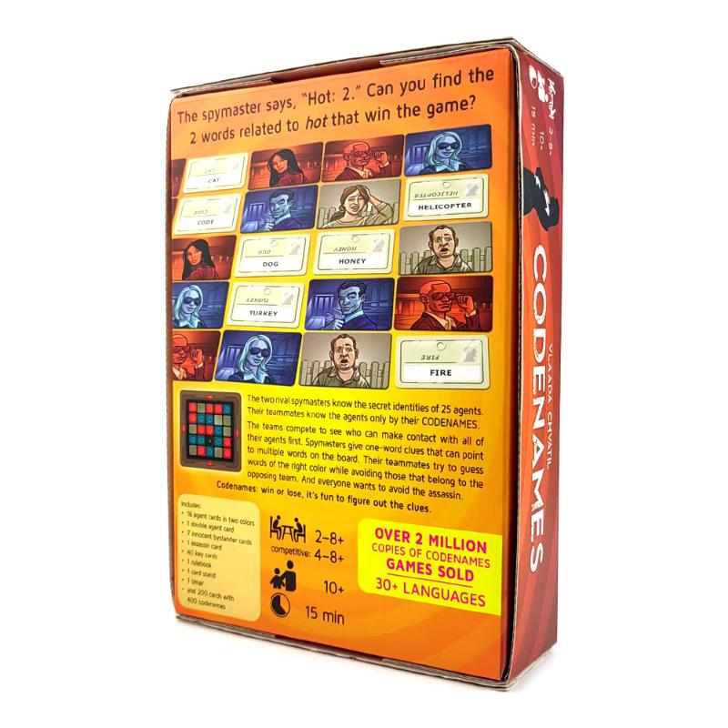 Codenames Strategy Board Game Card Game 2-8 Players Spymaster Party Game Family Game Night Ideal For Teamwork & Strategic Think
