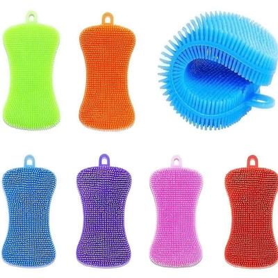 Soft Silicone Dishwashing Brush Double Sided Cleaning Brush Washing Cleaning Brushes  Kitchen