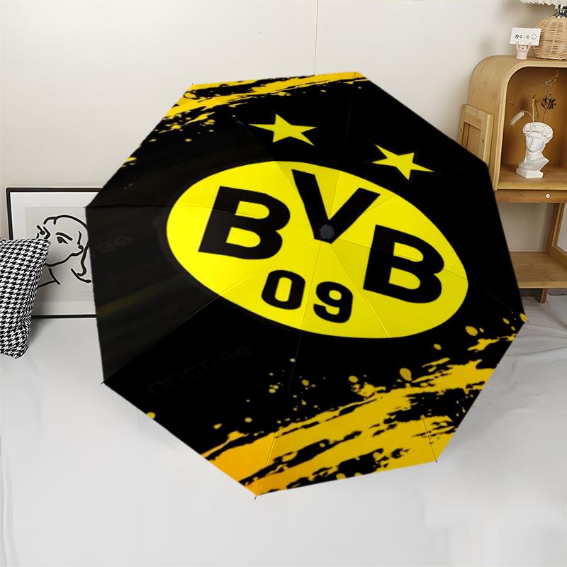 Borussia Dortmund Theme Automatic Umbrella, Lightweight & Portable, 8 Rib, Perfect for Outdoor Travel, Birthdays, Christmas, Gifts.
