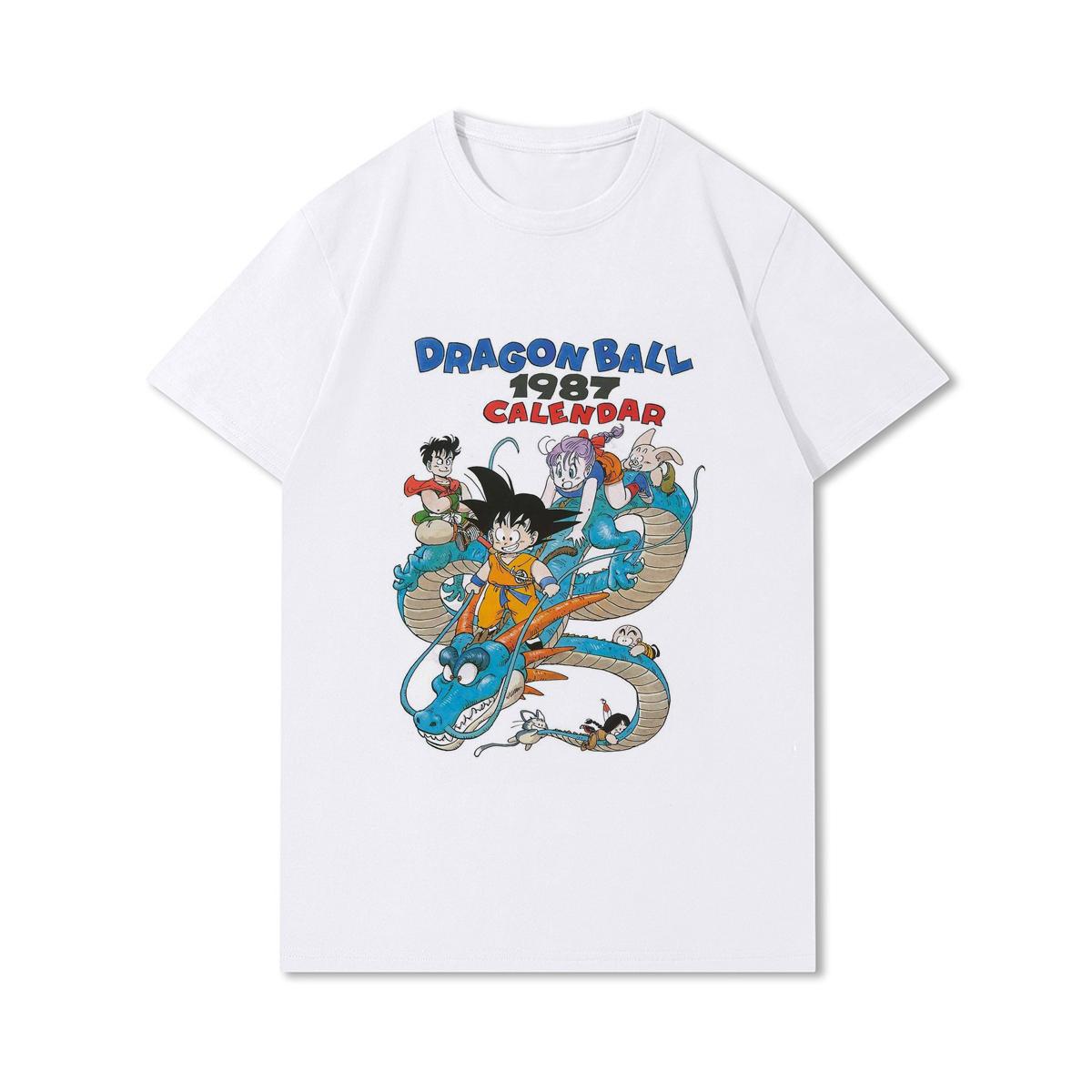 

Летние мужские футболки больших размеров с принтом аниме Dragon Ball, хлопковые топы с круглым вырезом, повседневные футболки