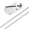 Hip Hop Military Dog Tag Titanium Steel Cross Pendant Necklace Unisex Streetwear Fashion Accessory