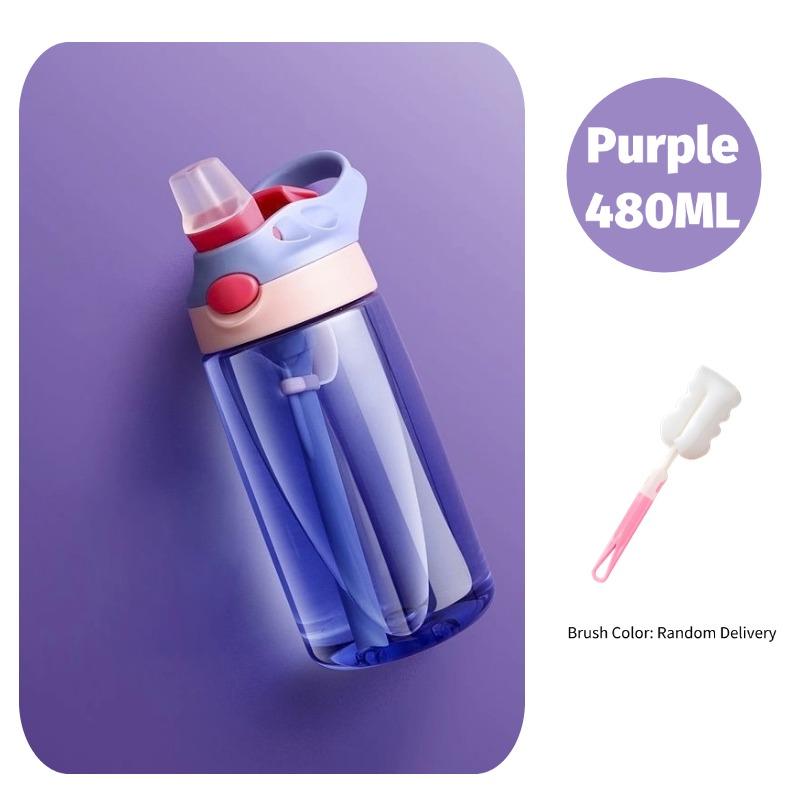480ML Baby Feeding Cup Leakproof Water Bottle with Straw Portable Travel Gym Camping Bottle Juice Drinking Bottle for Children