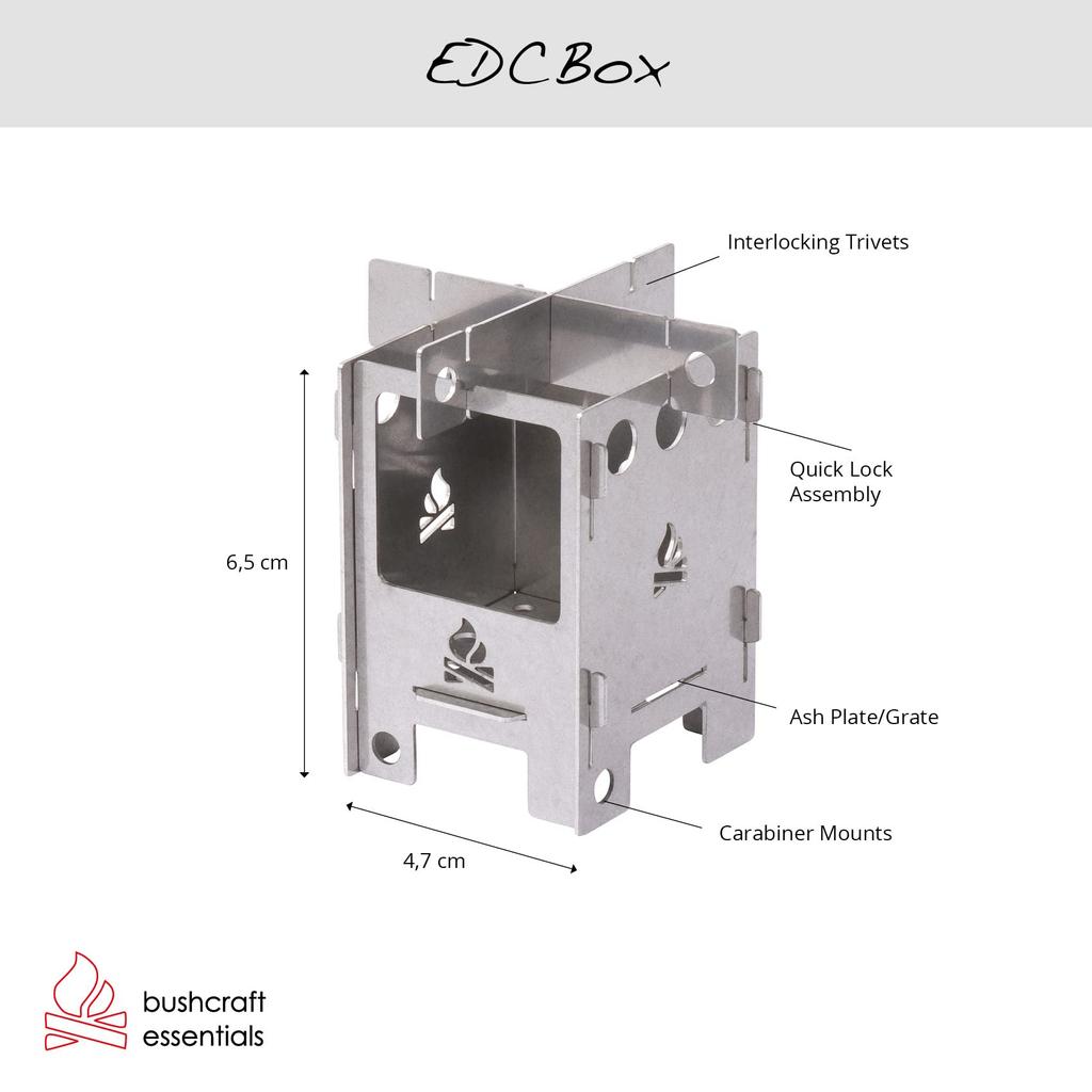 Bushbox EDC Micro Stove, Titanium Micro Cooker, Fire Pit, Portable Stove