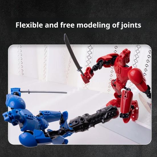 1 Set Action Figure Multi-Joint Movable Robot Toy Plastic Figure Doll for Home Office Desktop Decoration