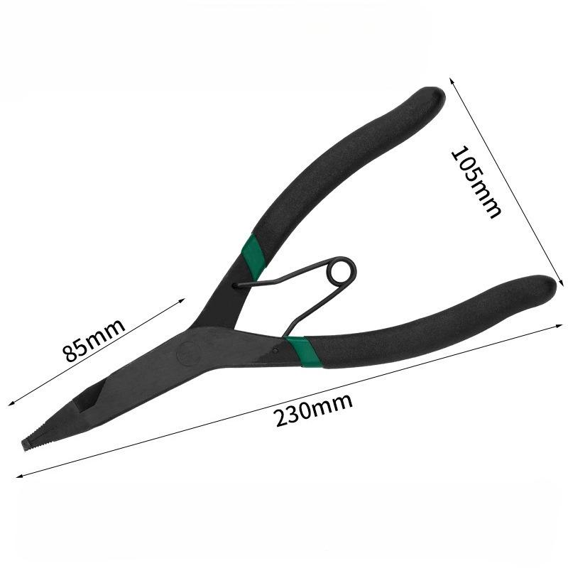Car Snap Ring Pliers Carbon Steel Flat Nose Circlip Pliers With Central Spring For Gearbox Maintenance Special Circlip Pliers