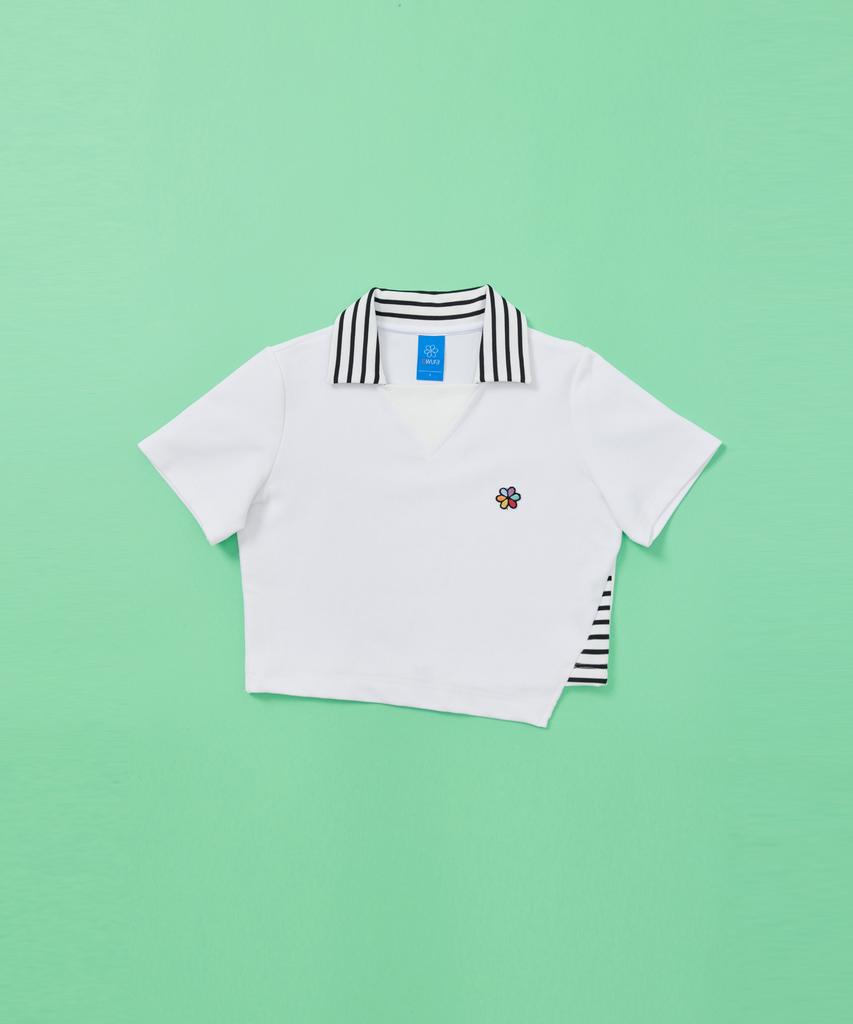 OWURA Flat Collar Crop Top_White