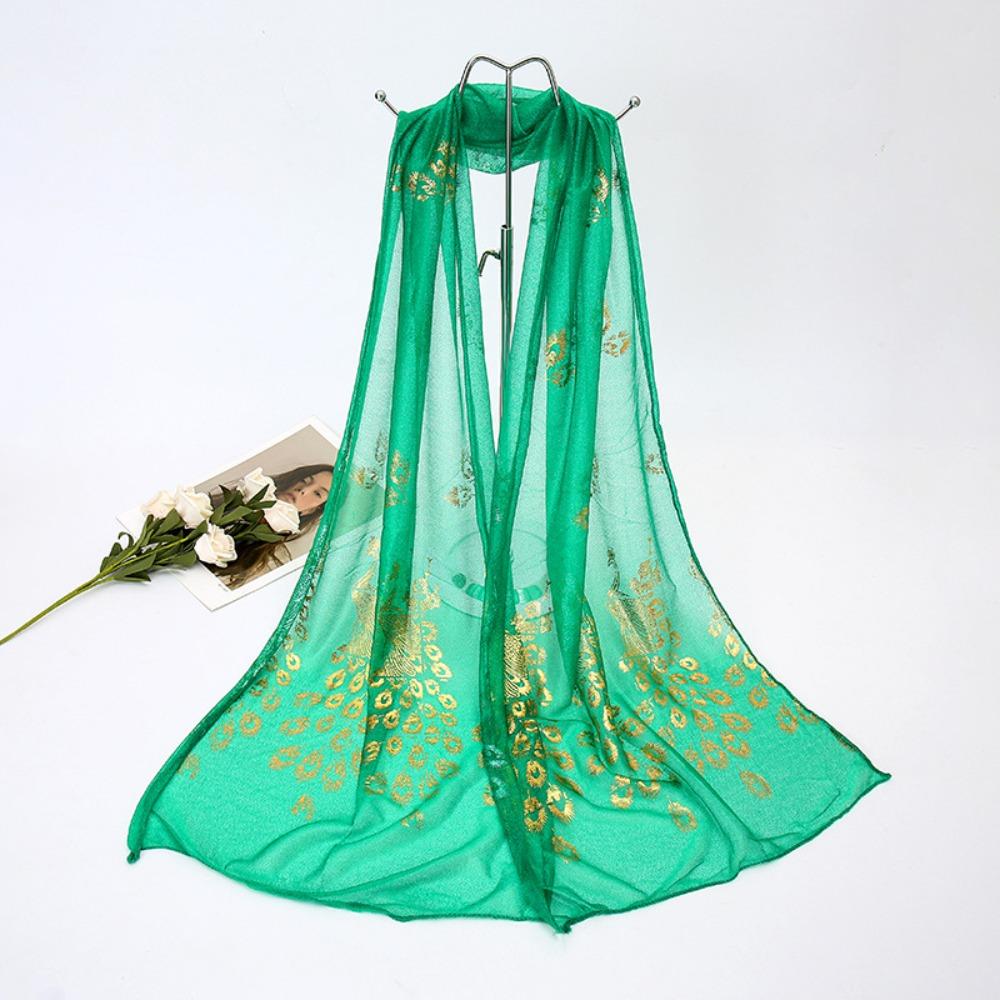 New printed phoenix rose silk scarf women's versatile long beauty yarn scarf beach yarn gift