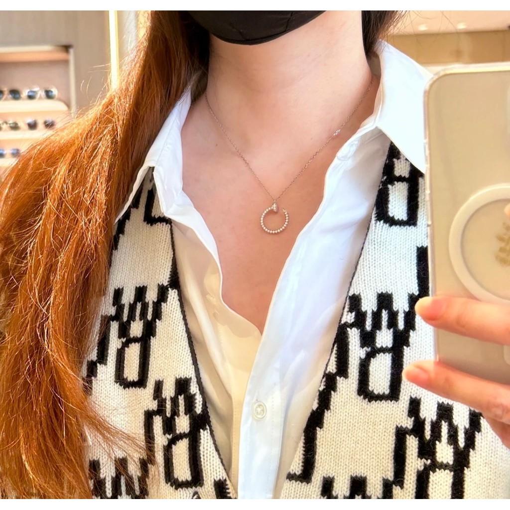 Nail Necklace Made of Imported Platinum Material with Micro Inlaid Imported High Carbon Diamonds Brands: Highest Craftsmanship Jewelry Level