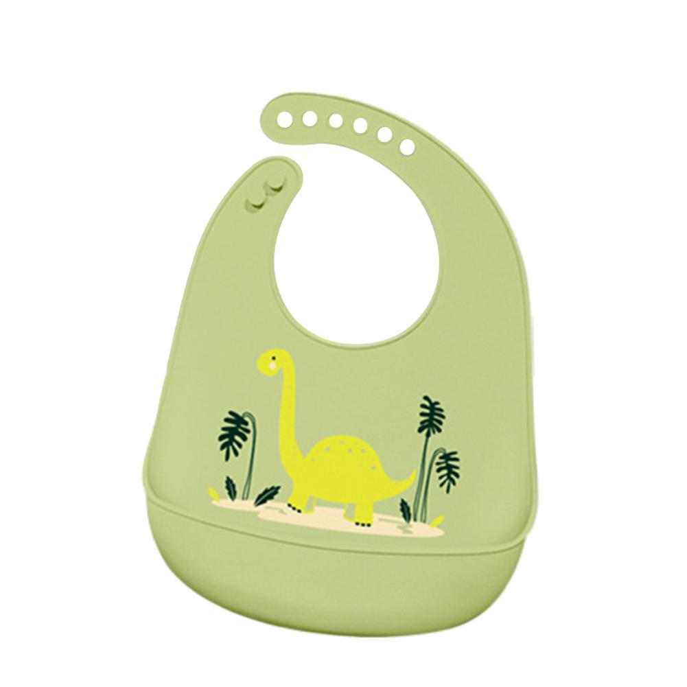 Cartoon Animal Hippopotamus Dinosaur Silicone Bib for Baby Infant Safe Waterproof Halter Feeding Burp Cloths Soft Drool Bag