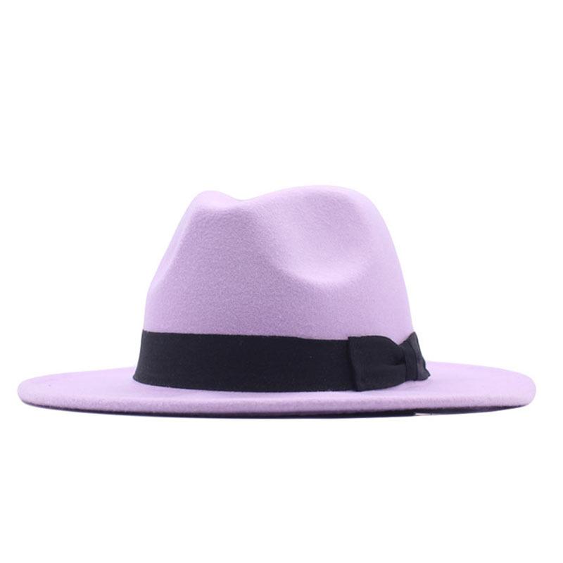 New fashionable and elegant jazz hat, spring, autumn and winter belt woolen casual fashion big-brimmed lady jazz hat