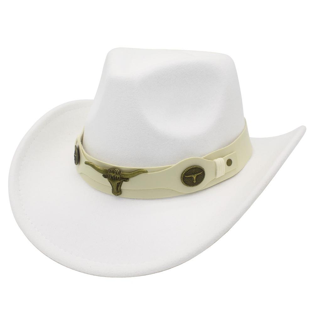Xiyin Hot Selling Western Style Cowboy Hat Cow Head Decoration Outdoor Personalized Sunscreen Sunshade Hat
