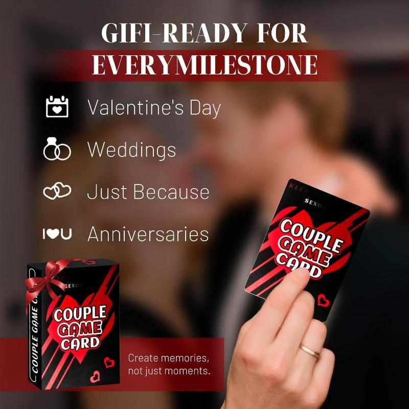 Bedroom Couples Games for Adults,Super Fun Couple Card Games for Date Nights,50 Prompts to Spark Conversation and Intimacy Z01