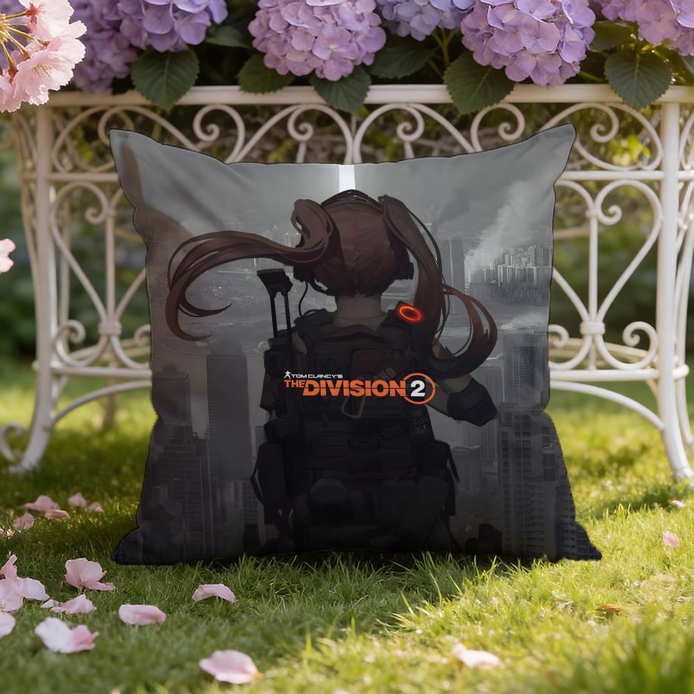 Tom GameClancy's The D-Division 2 Cushion Cover Home & Car Dual-Scene Pillow Cover: Reversible for Premium Comfort