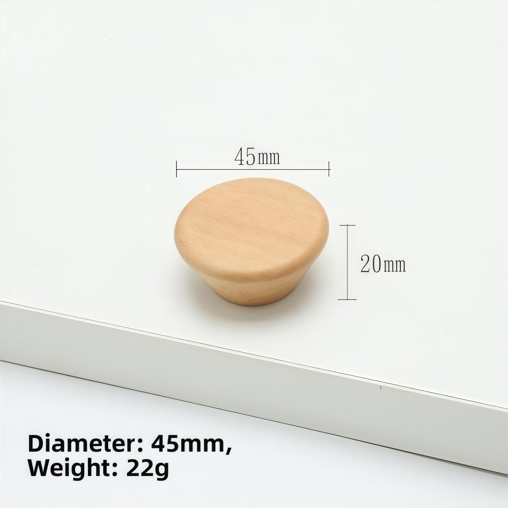 Nordic Style Cabinet Knob Handle Wooden Round Wardrobe Drawer Handles Square Solid Wood Lockers Knob Handle Cabinet Doors