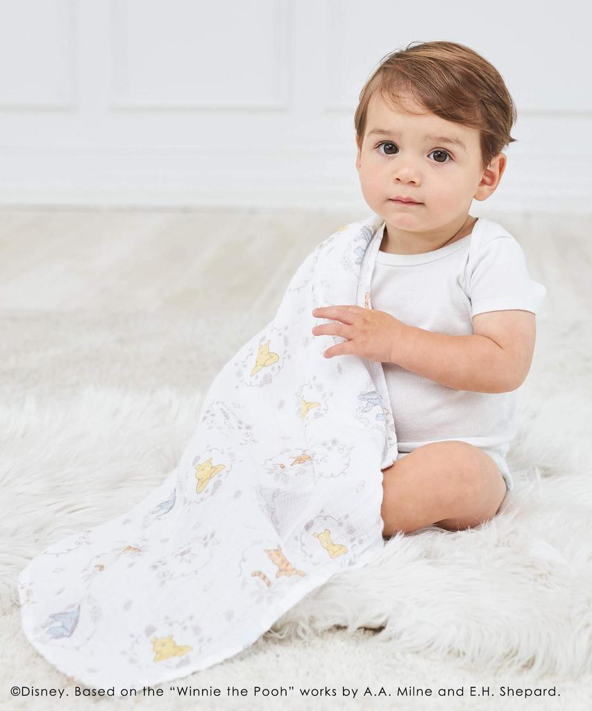 Aden anais essentials Disney gázová dětská zavinovačka originální produkt zavinovačka sada 2 medvídků mušelín Dárek pro miminko 112 x 112cm zavinovačka novorozeně