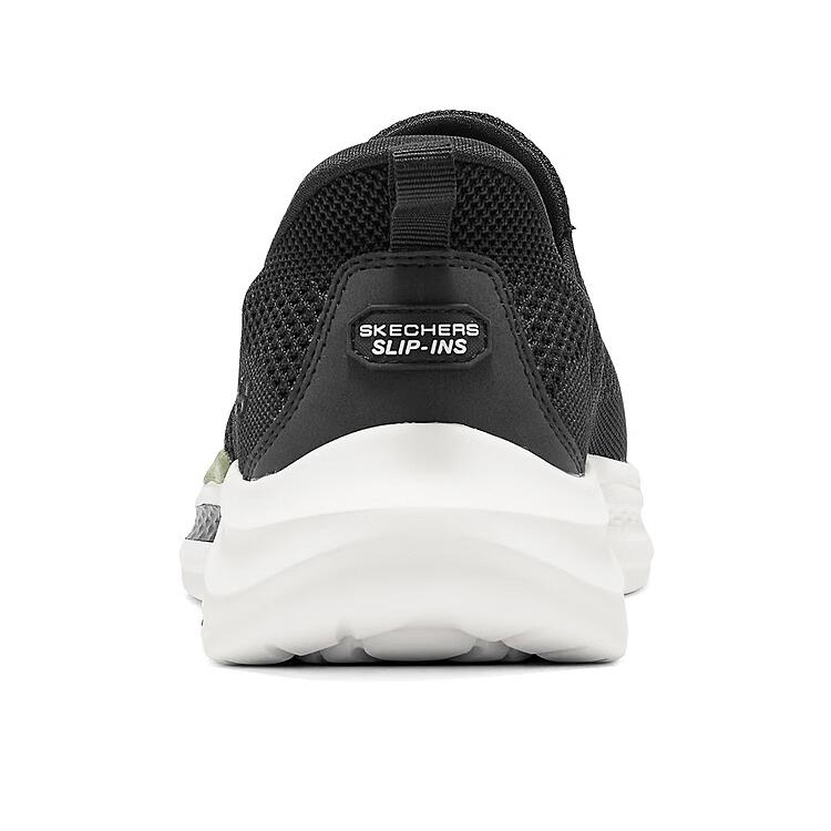 Skechers Slip-Ins Comfortable Walking Shoes Easy On And Off Lightweight Breathable Low Top Casual Shoes Men Sneaker Black White 211085-BLK