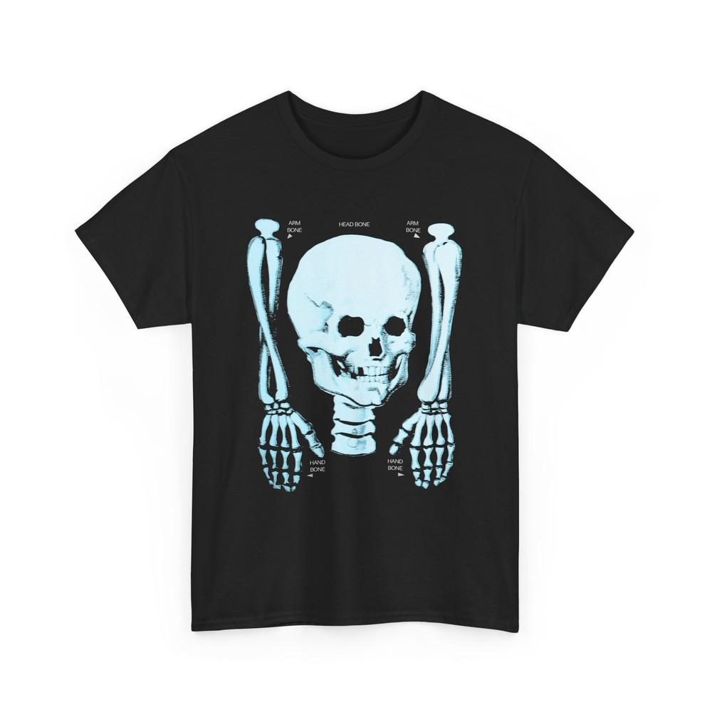 

1960s japanese halloween paper decoration skeleton light blue edit tshirt XL