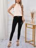 Elegant Women's Sleeveless Satin Twist Front Keyhole Shirt 2025