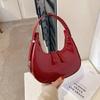 Halbmondtasche Vintage PU-Leder Kleine Umhängetasche für Damen Mädchen Hobo Handtasche Luxus Retro Rote Damen Achseltaschen Tragetaschen