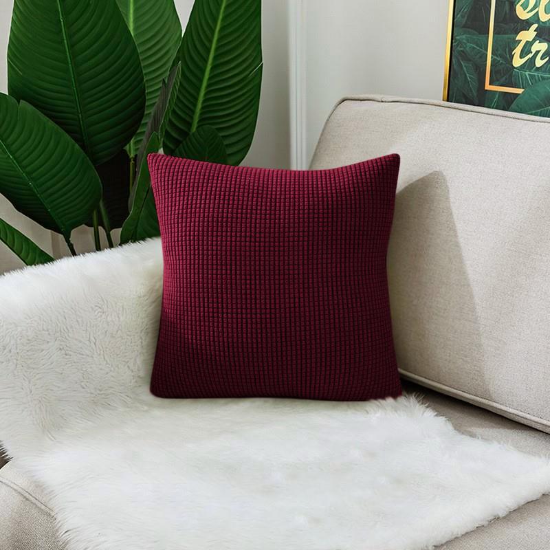 Waterproof Solid Color Jacquard Pillow Cover for Sofa Office Waist Cushion Cover Home Decorative Pillowcase Decoration 45x45