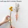 1pc Ins Gold &Rose Gold Wall Vases Iron Dried Flower Vases Creative Household Wall Hanging Ornament