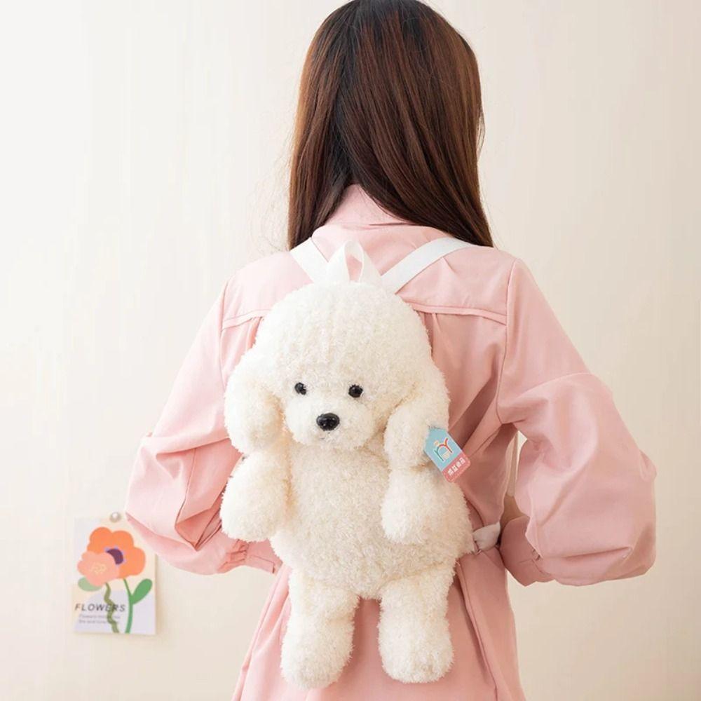 Stuffed Doll Dog Plush Backpack Large Capacity Animal Plush Toys Dog Shoulders Bags  Students