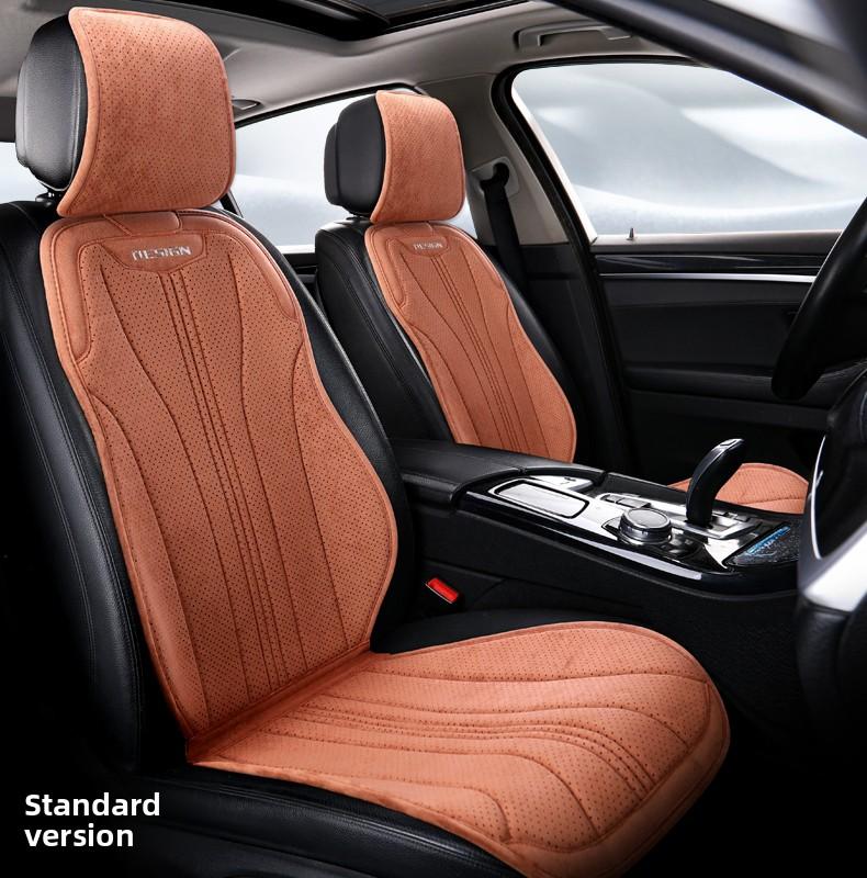 High Quality Suede Universal All Seasons Car Seat Cover Perforated Breathable Anti-Slip Luxury Car Suede Seat Cover With Pillow