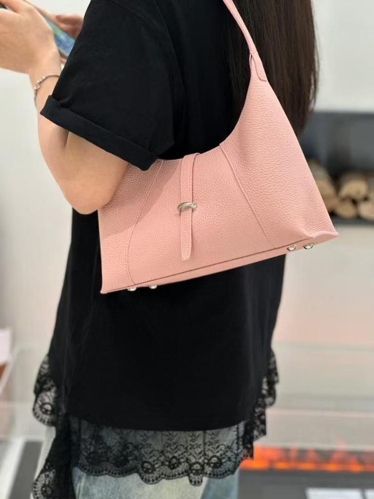 2025 Korean Style Genuine Leather Underarm Bag - Women's Versatile Fashionable Crescent Baguette Handbag