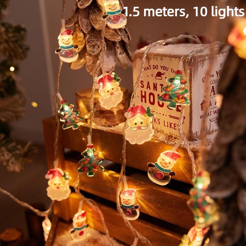 Snowman Led String Lights, Battery Operated Snowman Fairy Lights For Christmas Thanksgiving Fall Indoor Outdoor Home Decor