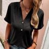 Spring and Summer Women's European and American Top Solid Color Fashion Short Sleeve Women