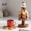 Heat Resistant Trivet for Hot Pots Collapsible Wooden Trivets Dishes, Tree-Shaped Potholders, Decorative Countertop Protector Folding Insulation Mats
