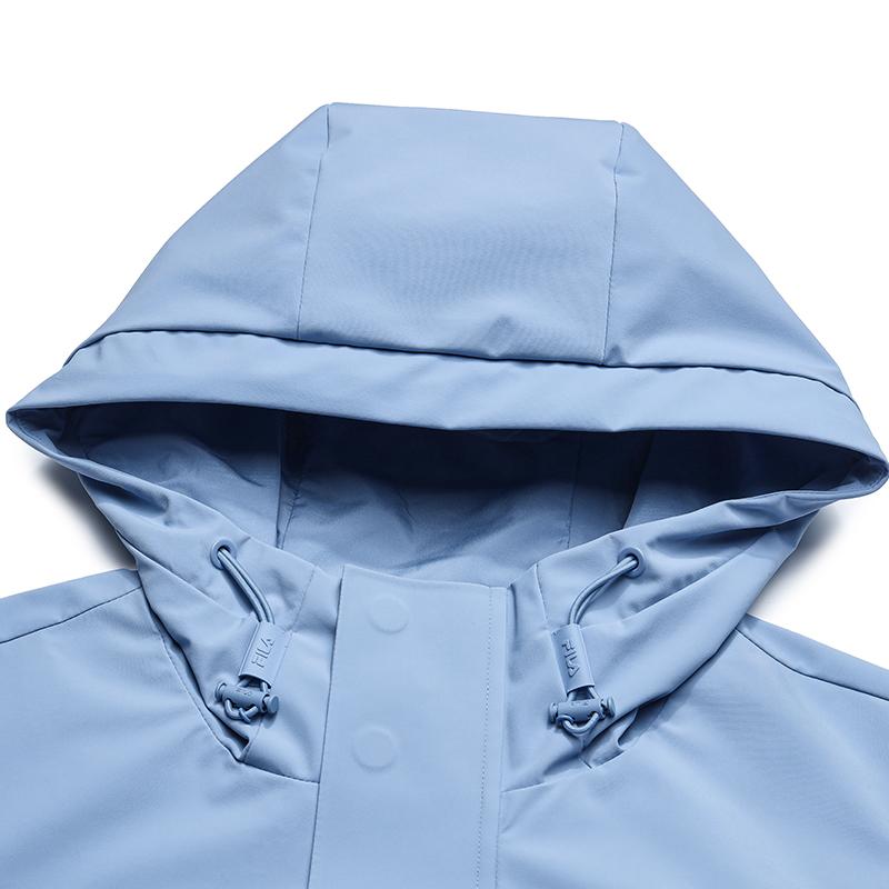 FILA Heritage Minimalist Casual Trendy Versatile Durable Woven Loose Hooded Jacket Men jackets Sky-Blue F11M548702FBU
