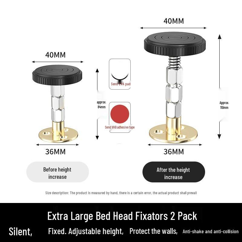 Regulowany Stabilizator Zagłówka Łóżka - Przeciwwstrząsowy, Przeciwko Kołysaniu, Przeciwskrzypiąca Podkładka Ścienna