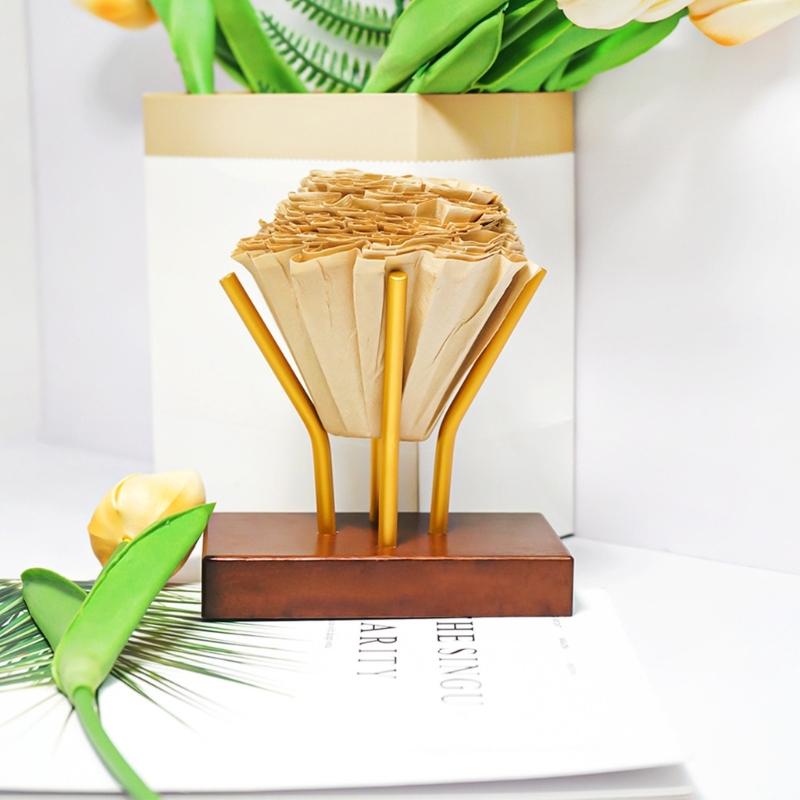 Coffee Paper Stand Coffee Filter Holder Storage Rack Securely Stores Coffee Papers Coffee Accessories Wood Texture