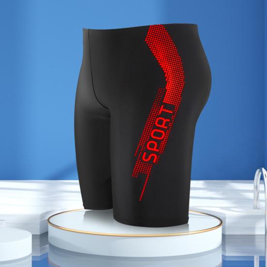 Costume da bagno da uomo con coulisse interna, vita media, design aerodinamico, patchwork di colore, stampa di lettere, pantaloncini da bagno, abbigliamento da spiaggia