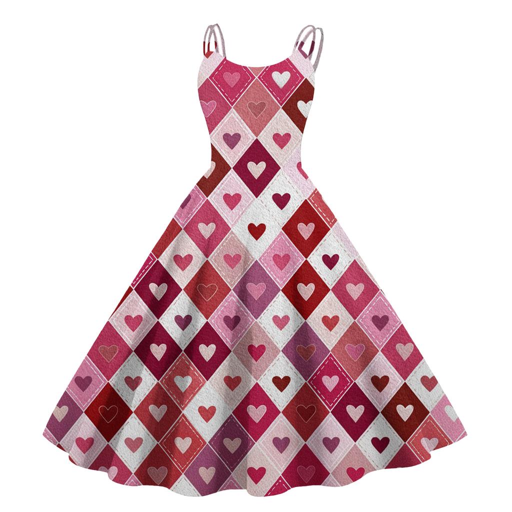 Women's Print Sexy Off-The-Shoulder Punk Vintage Dress