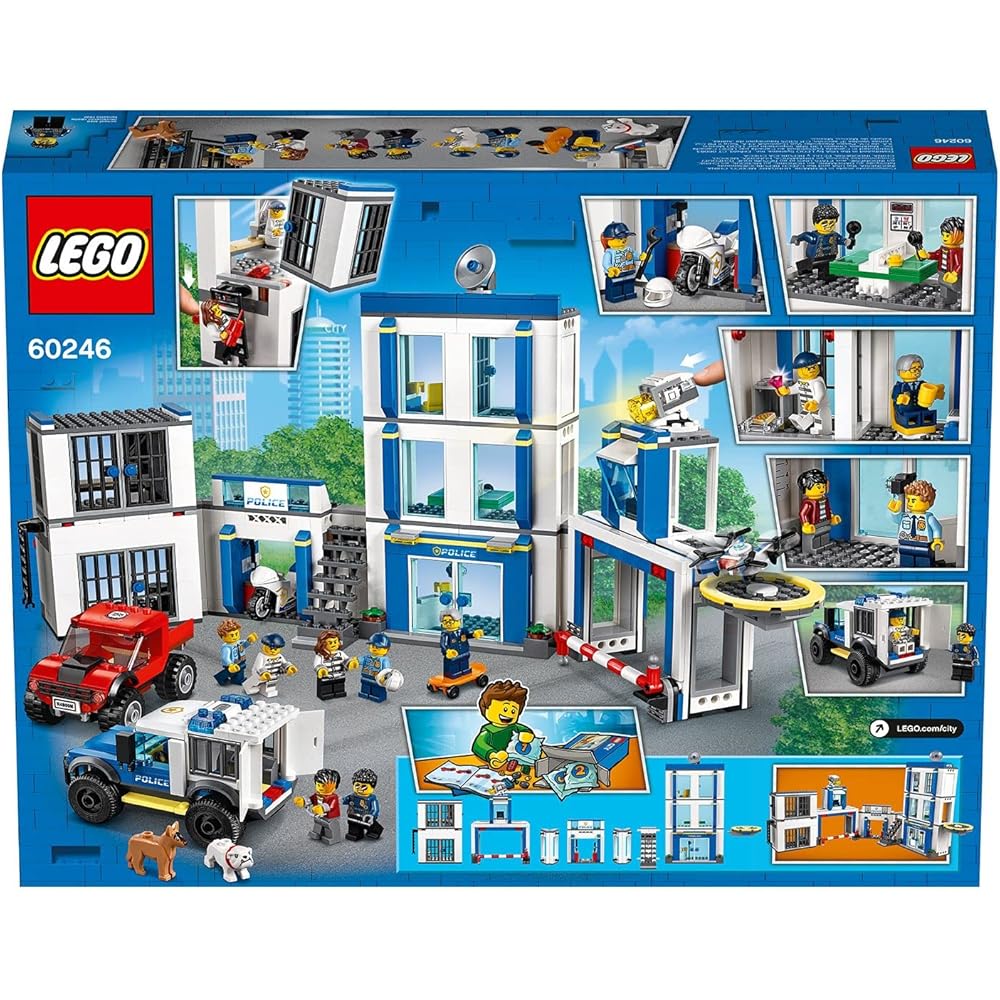 LEGO City Police Station 60246 Building Set with Minifigures and Accessories for Creative Play