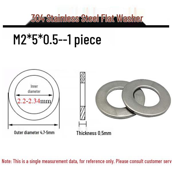 Металлические плоские шайбы из нержавеющей стали 304 (Размеры: M1.6-M18)