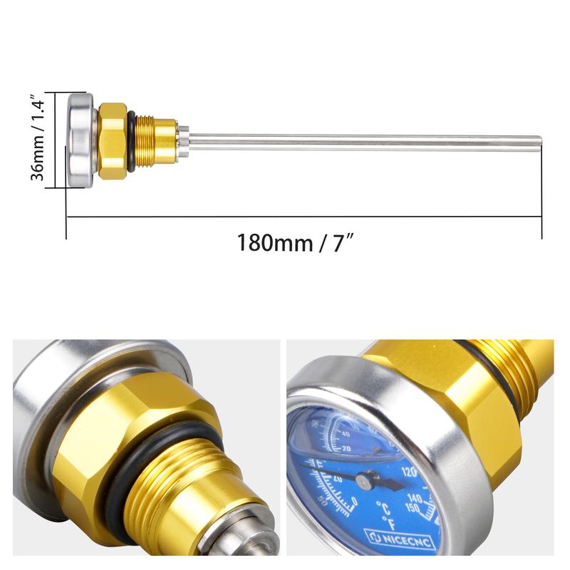 NICECNC For Suzuki DRZ400 DRZ400S DRZ400SM DR-Z 400 S SM 2000-2024 Aluminum Motorcycle Oil Temperature Thermometer Dipstick